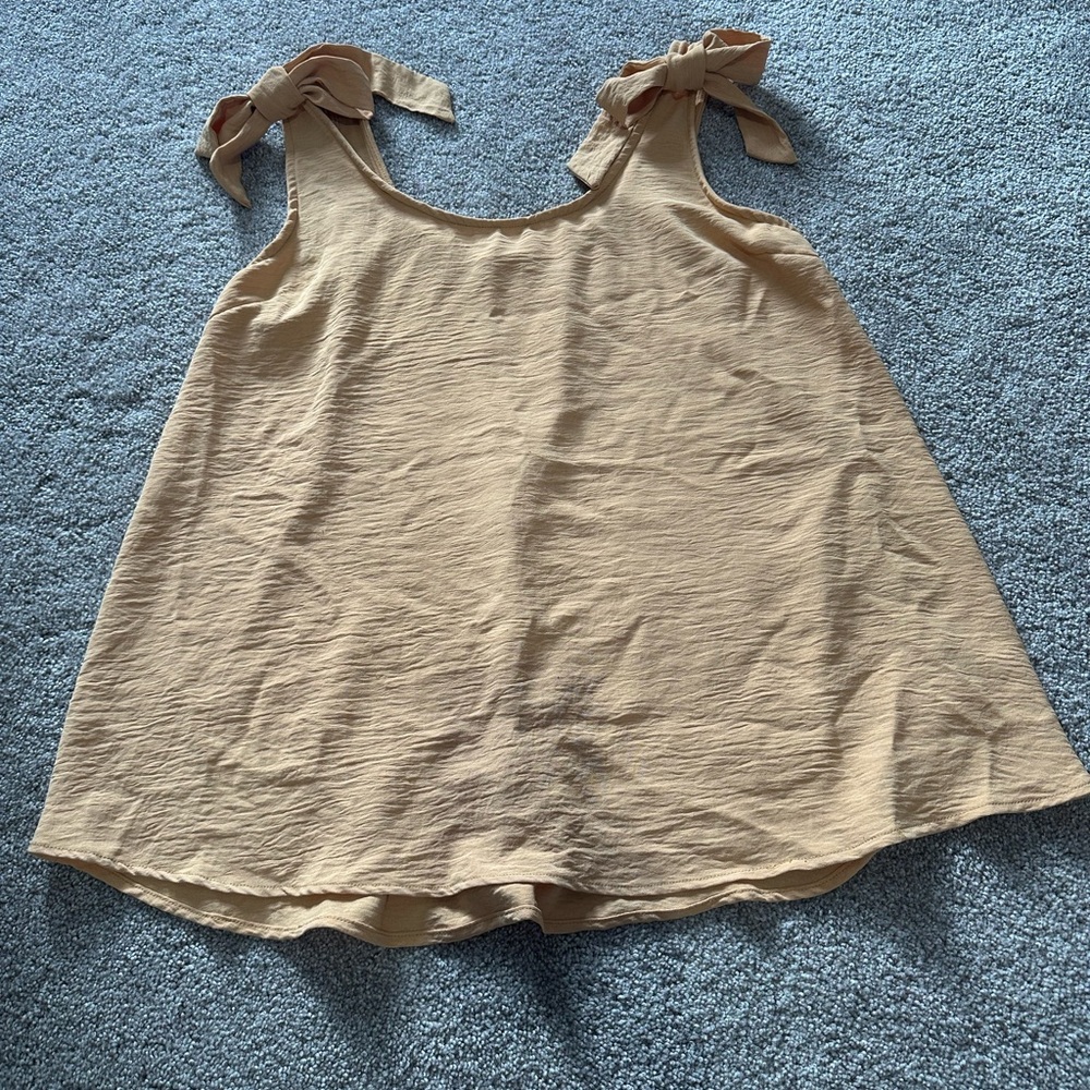 Pink Blush yellow bow strap maternity tank top